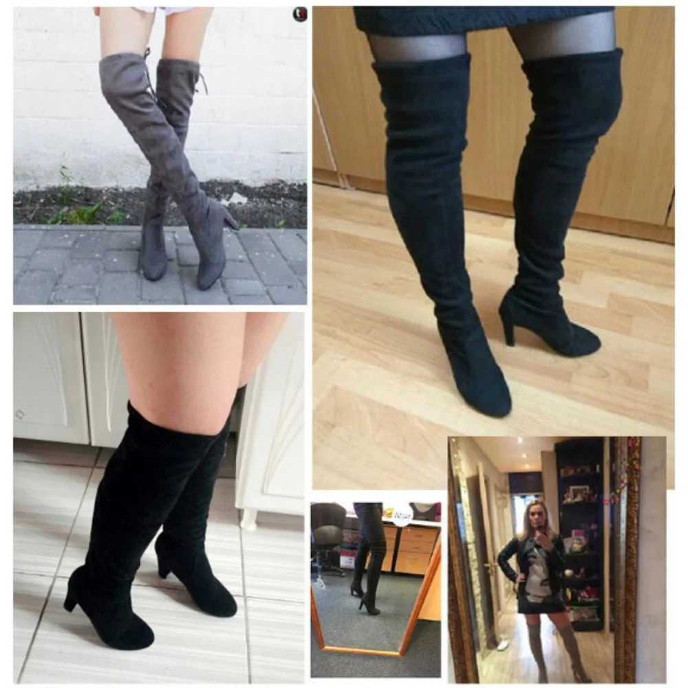 Women’s Over-the-Knee Black Suede Boots